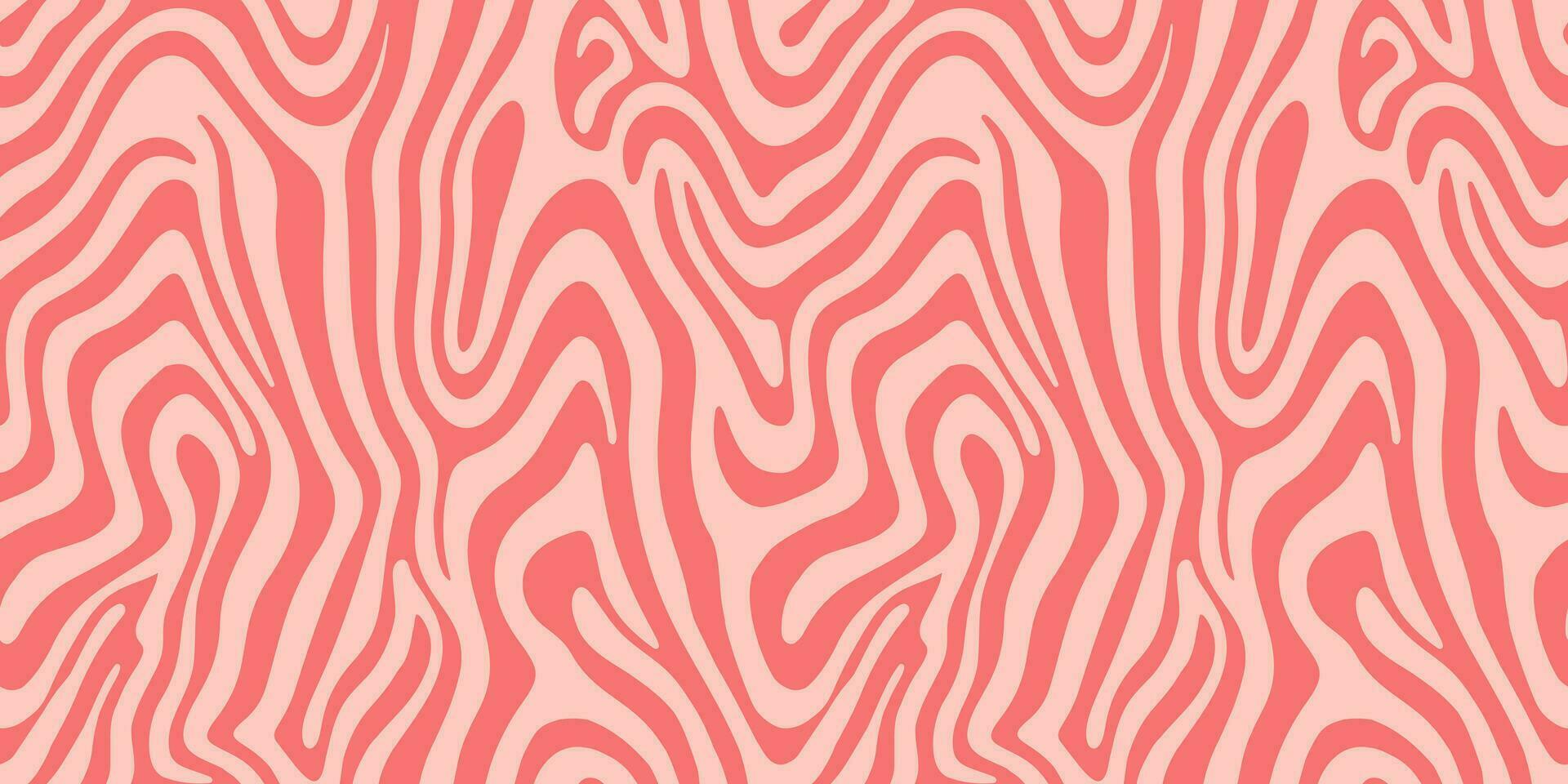 abstrakt Rosa Kurve gestalten nahtlos Muster. einfarbig Zebra Haut Hintergrund. dynamisch Welle Oberfläche Ornament. kreativ Linien Fliese. vektor