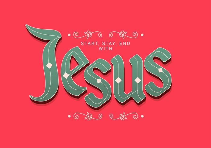 Jesus Hand Schriftzug Typografie vektor