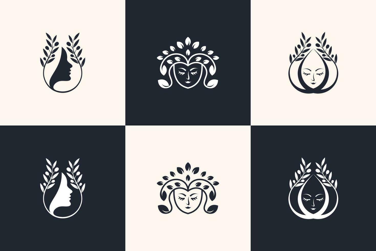 skönhet logotyp samling med kreativ unik design vektor