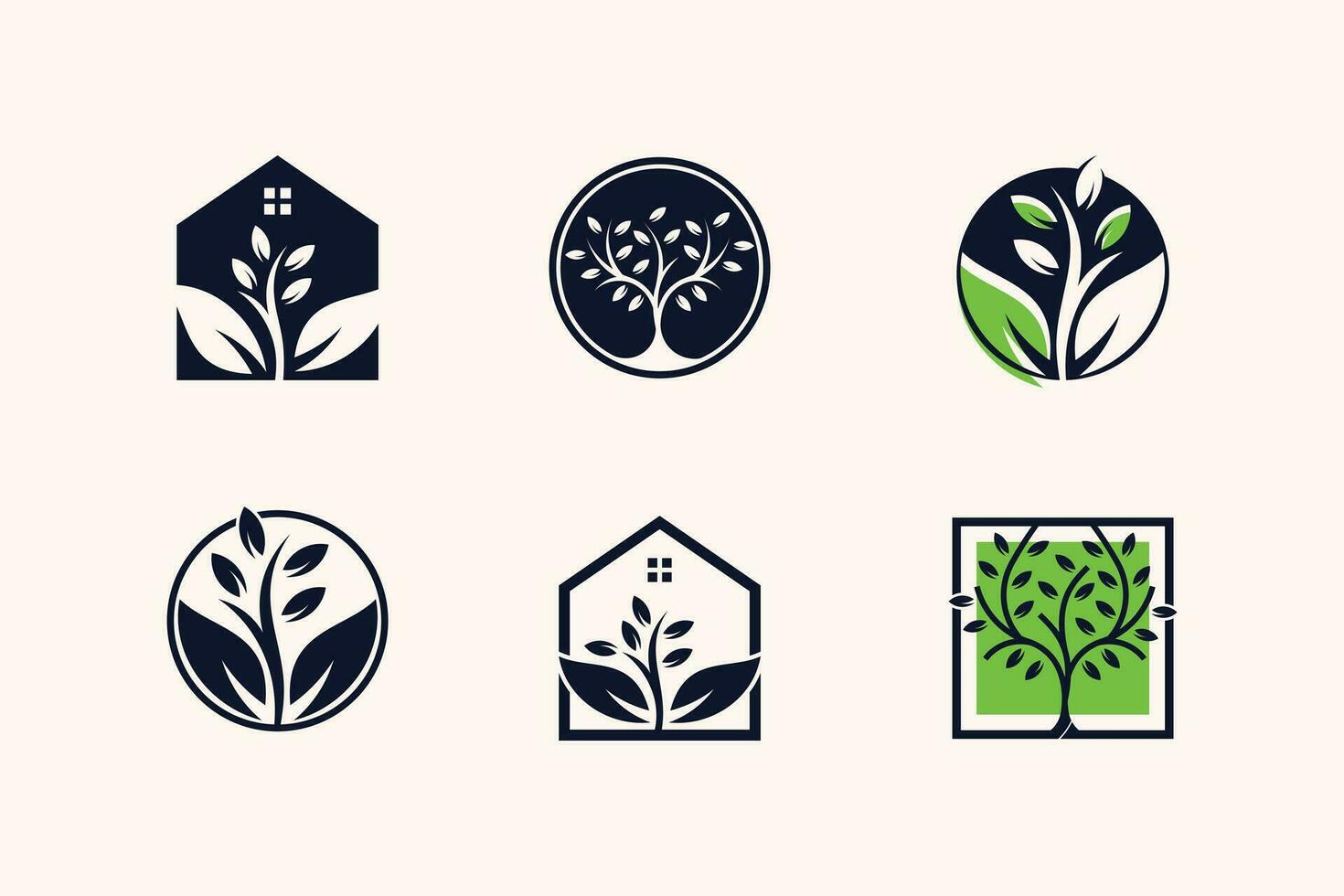 natur träd logotyp ikon vektor med modern element aning