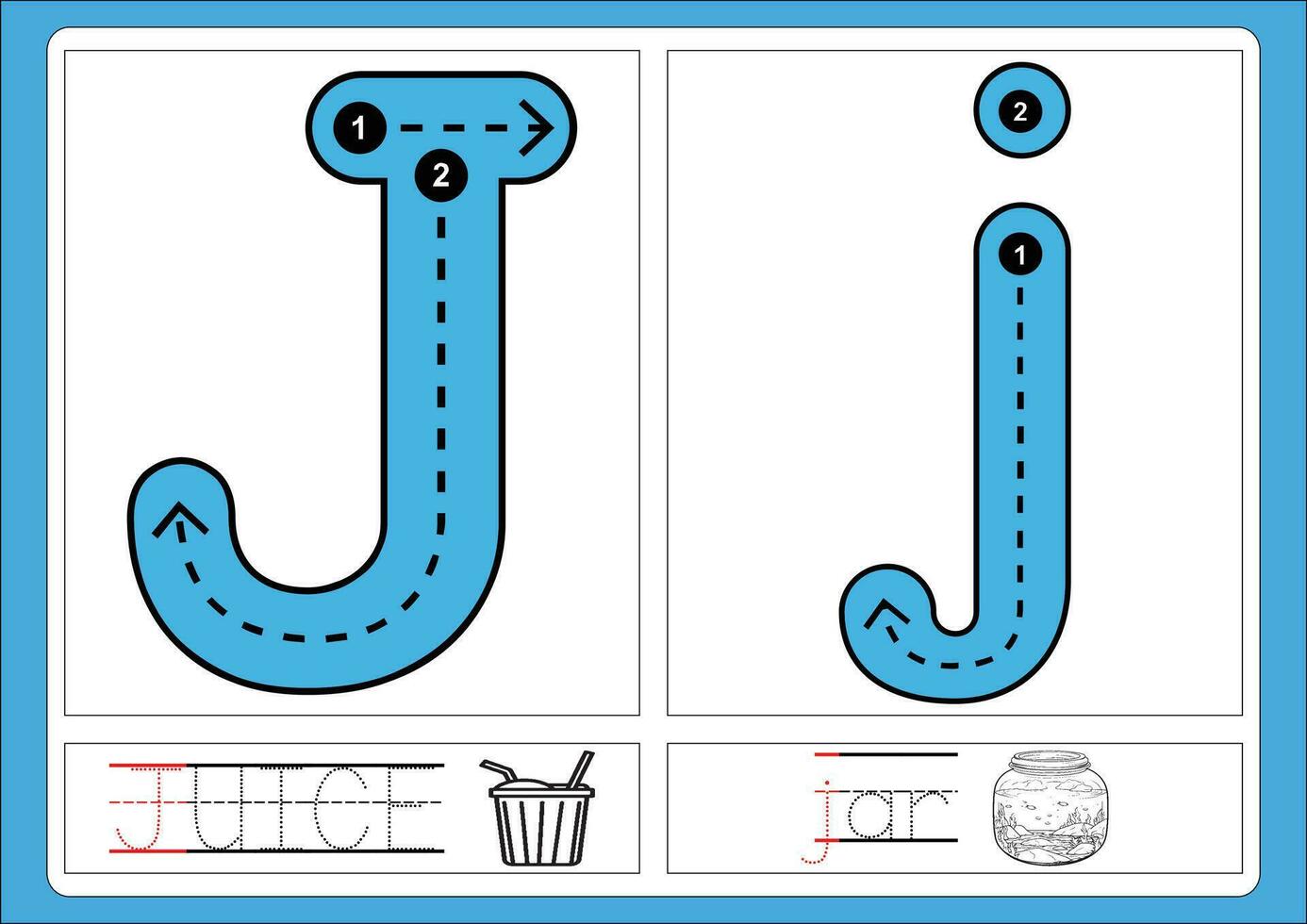 Alphabet Übung mit Karikatur Wortschatz zum Färbung Buch Illustration, Vektor