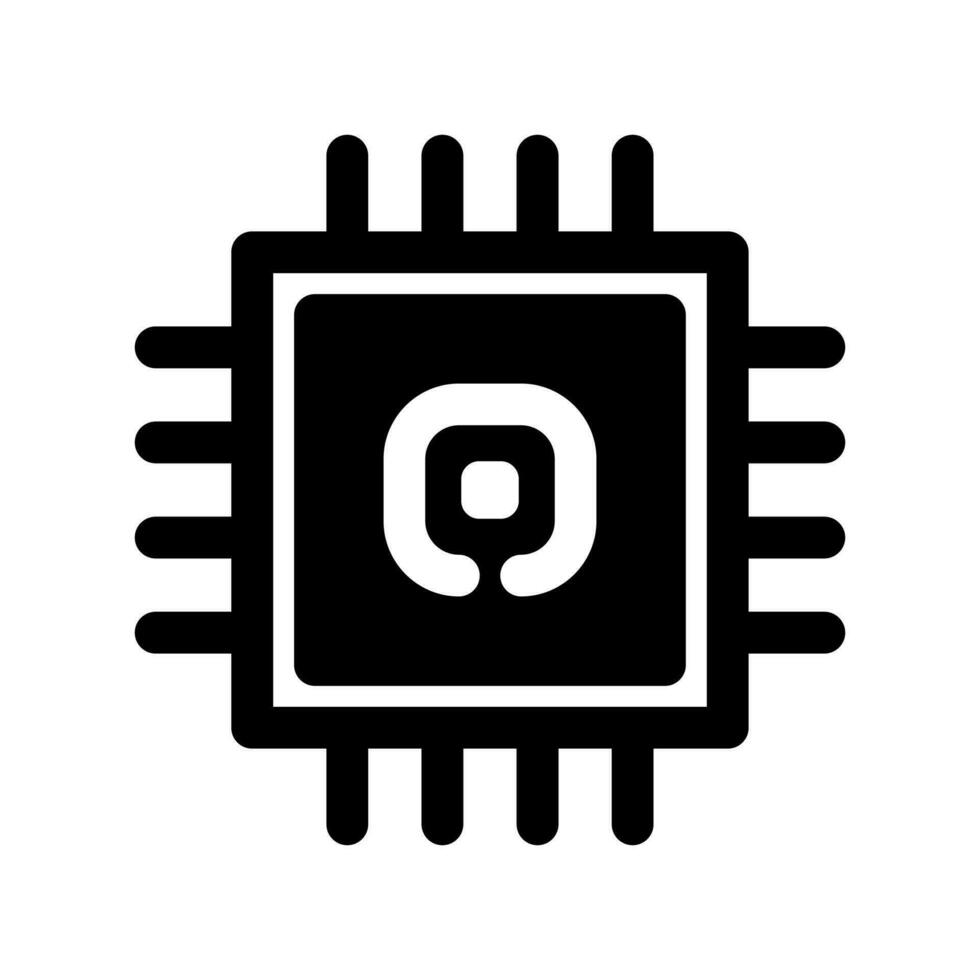 mikrochip ikon. cpu, central bearbetning enhet, dator processor, chip symbol i cirkel. abstrakt teknologi logotyp. enkel runda ikon isolerat på vit bakgrund. kreativ modern vektor logotyp