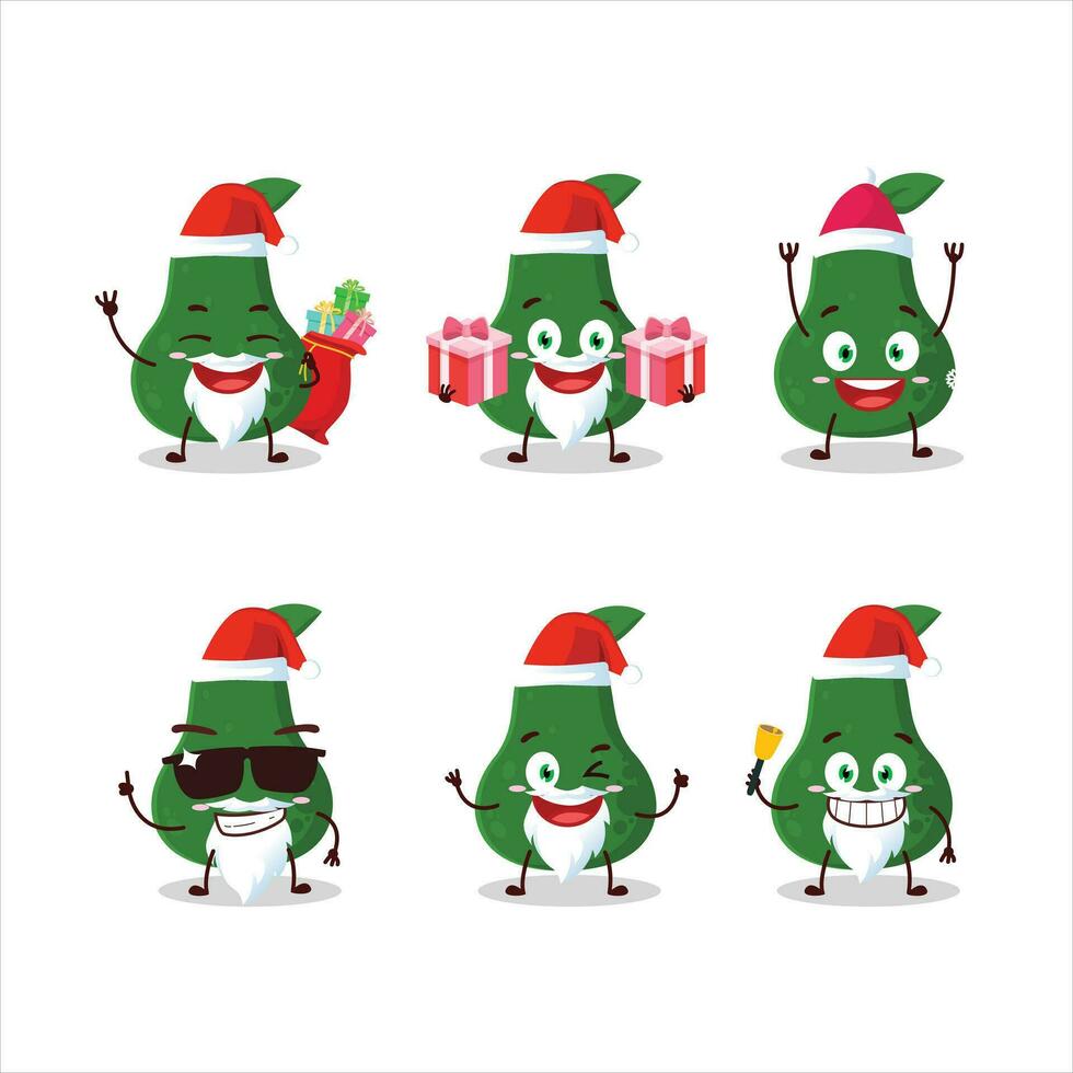 Santa claus Emoticons mit Avocado Karikatur Charakter vektor