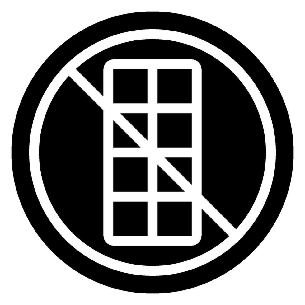 Nein Schokolade Glyphe Symbol vektor