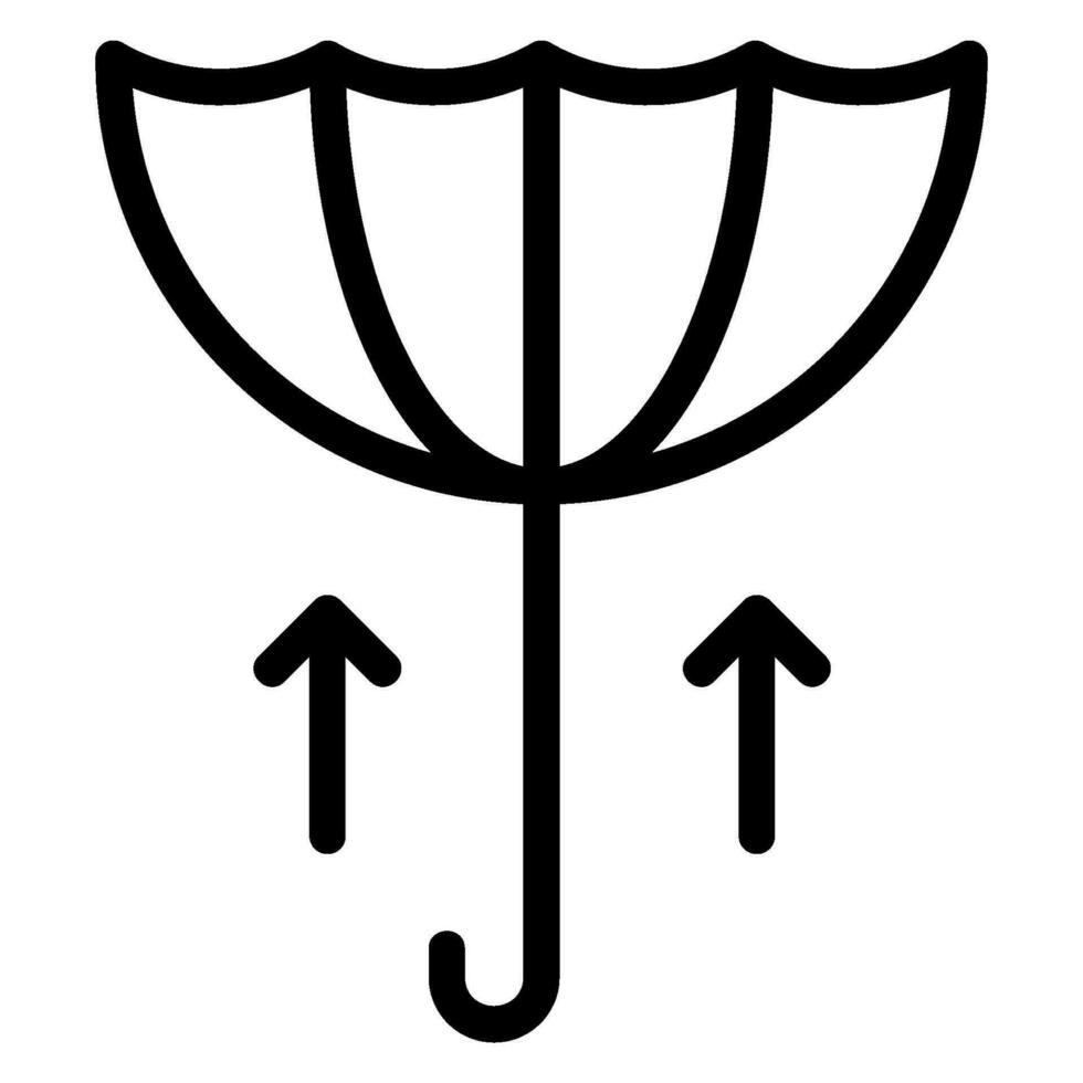 paraply linje ikon vektor