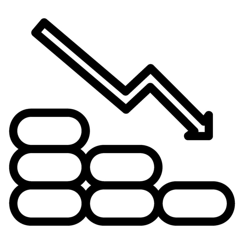 Münzen Liniensymbol vektor