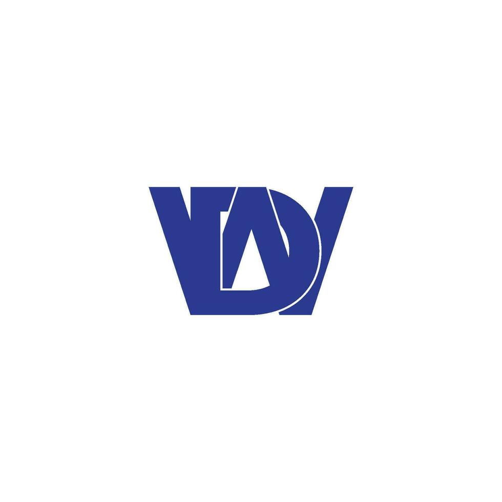 Brief wd 3d eben geometrisch Überlappung Logo Vektor