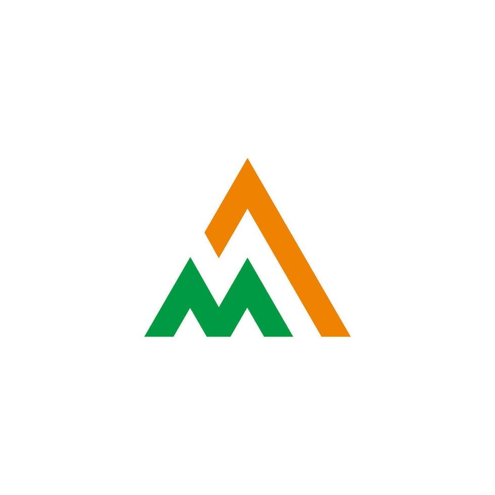 Brief m Pfeil oben Berg Sonne Dreieck geometrisch Logo Vektor