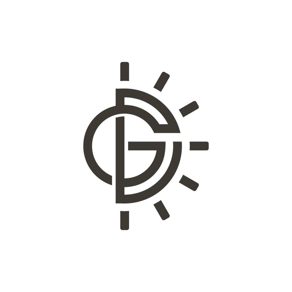 bokstaven gd shine sun design symbol logotyp vektor