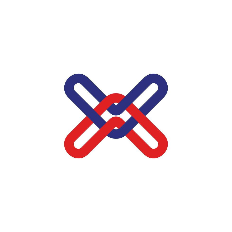 verknüpft Pfeile oben überlappend Linien bunt Logo Vektor