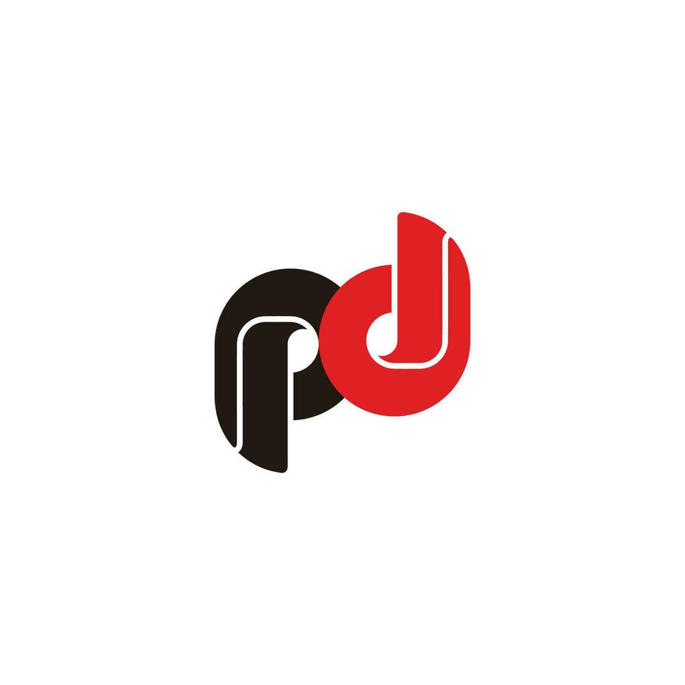 Brief pd verknüpft geometrisch bunt Logo Vektor