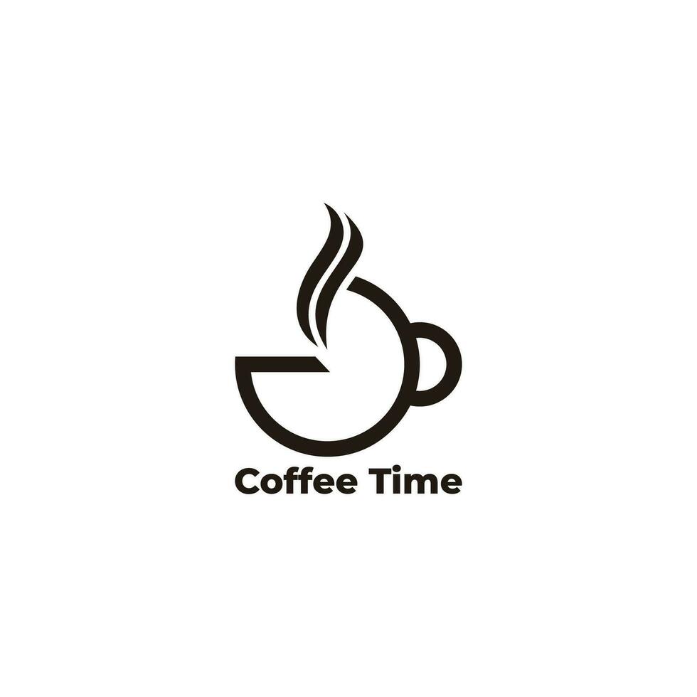 varm kaffe kopp tid Kolla på symbol vektor
