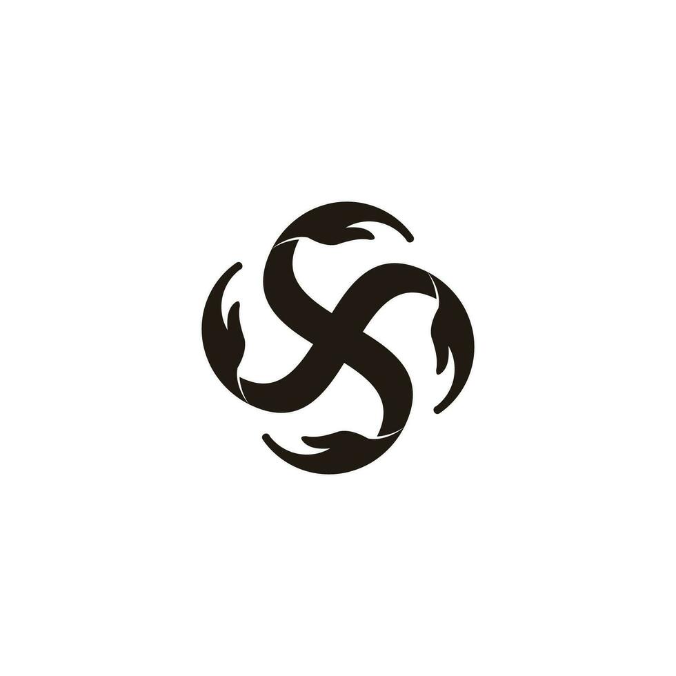 Strudel Portion Hand Pflege Symbol Logo Vektor