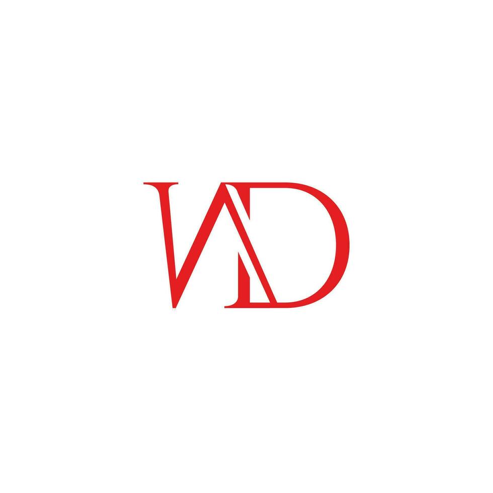 Brief wd verknüpft elegant serif Schriftart Logo Vektor