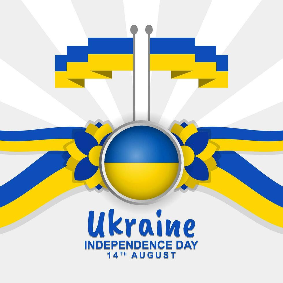 Lycklig oberoende dag av ukraina. augusti 24:e. nationell Semester. vektor illustration. lämplig för hälsning kort, affisch och baner.