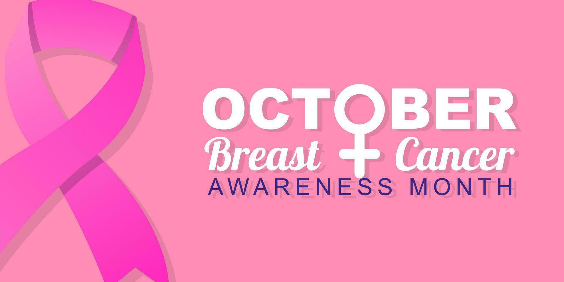 Brust Krebs Bewusstsein Monat ist gefeiert im Oktober. Gruß Poster Design mit Rosa Band und weiblich Brust gestalten rahmen. Vektor Illustration Design