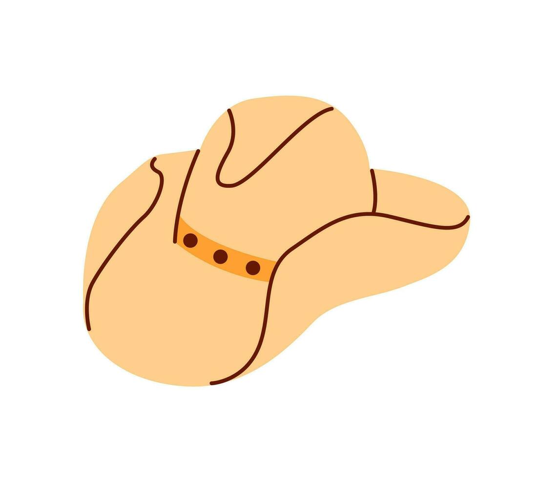 bunt Cowboy Hut im Land oder Western Stil isoliert auf Weiß. modisch Kopf Zubehörteil zum Rancher oder Rodeo. vektor