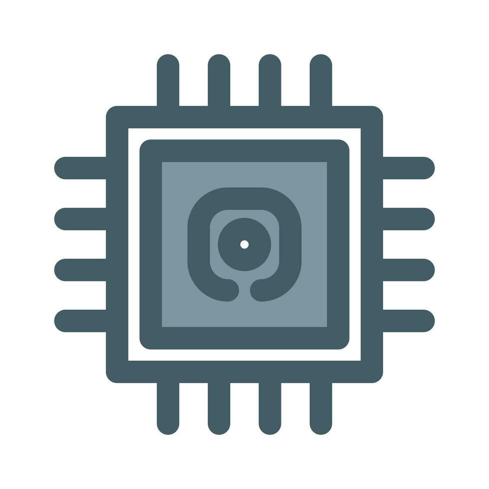 Mikrochip Symbol. Zentralprozessor, zentral wird bearbeitet Einheit, Computer Prozessor, Chip Symbol im Kreis. abstrakt Technologie Logo. einfach runden Symbol isoliert auf Weiß Hintergrund. kreativ modern Vektor Logo