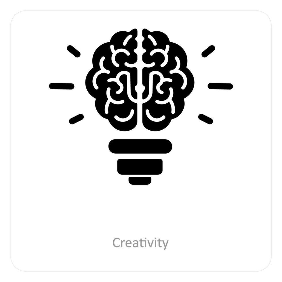 Kreativität und Gehirn Symbol Konzept vektor