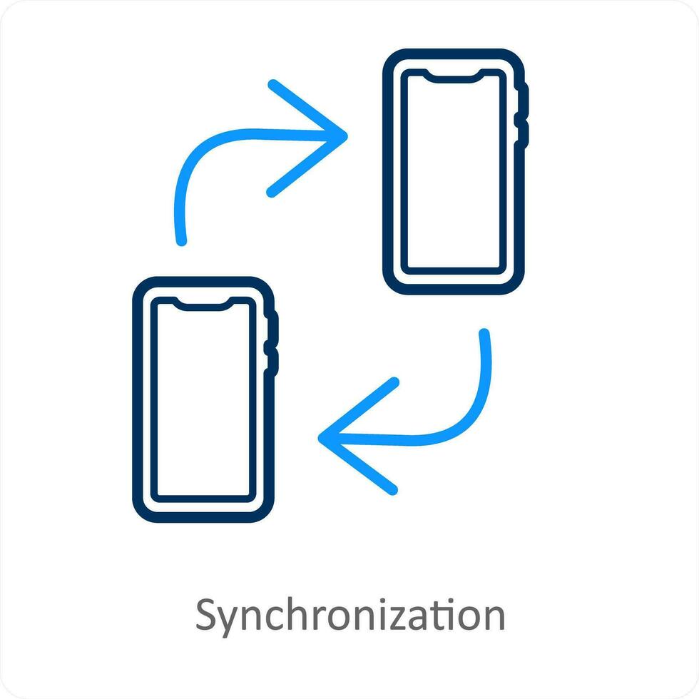 Synchronisation undInternet Symbol Konzept vektor