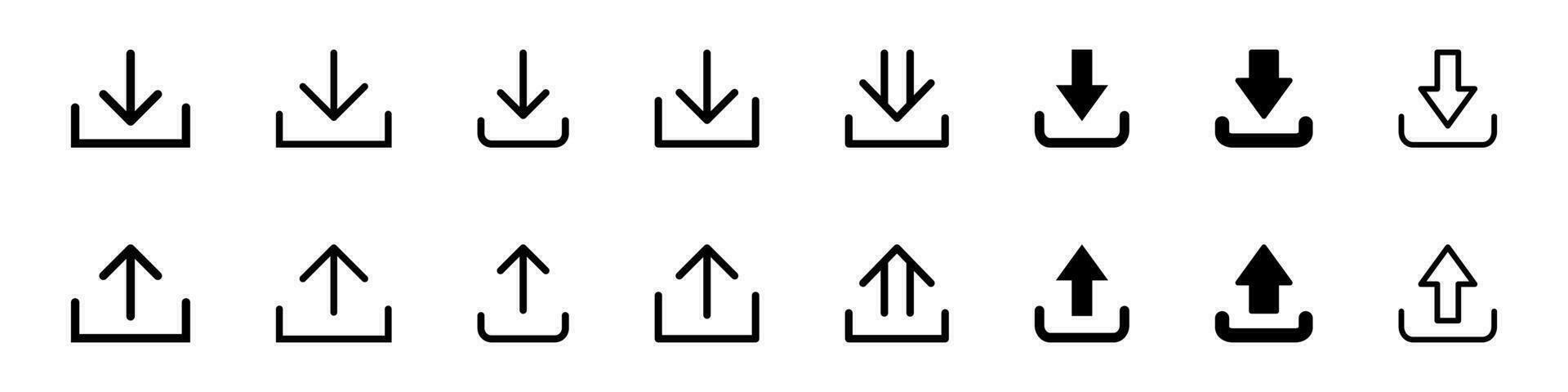 hochladen Symbol und herunterladen Symbol Vektor zum Netz, Computer und Handy, Mobiltelefon App.