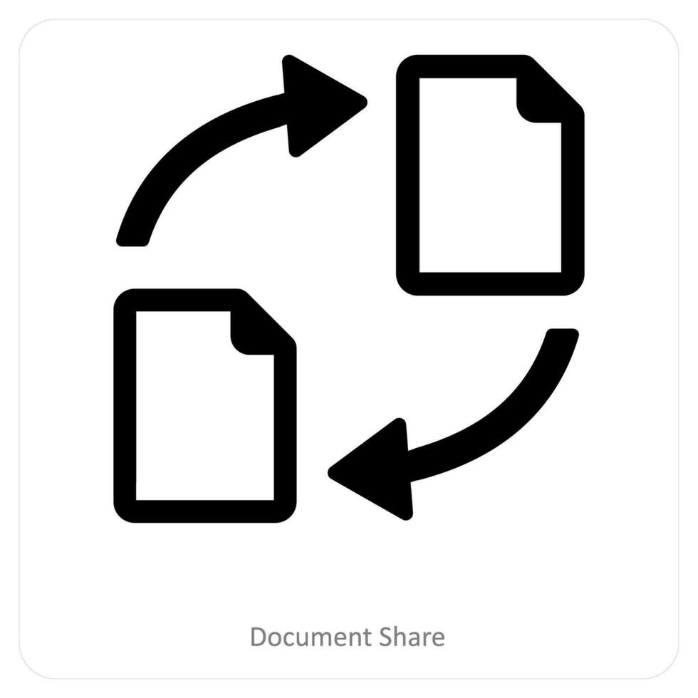 dokumentera dela med sig och fil ikon begrepp vektor