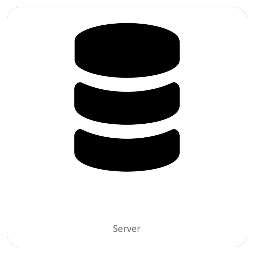 server och databas ikon begrepp vektor