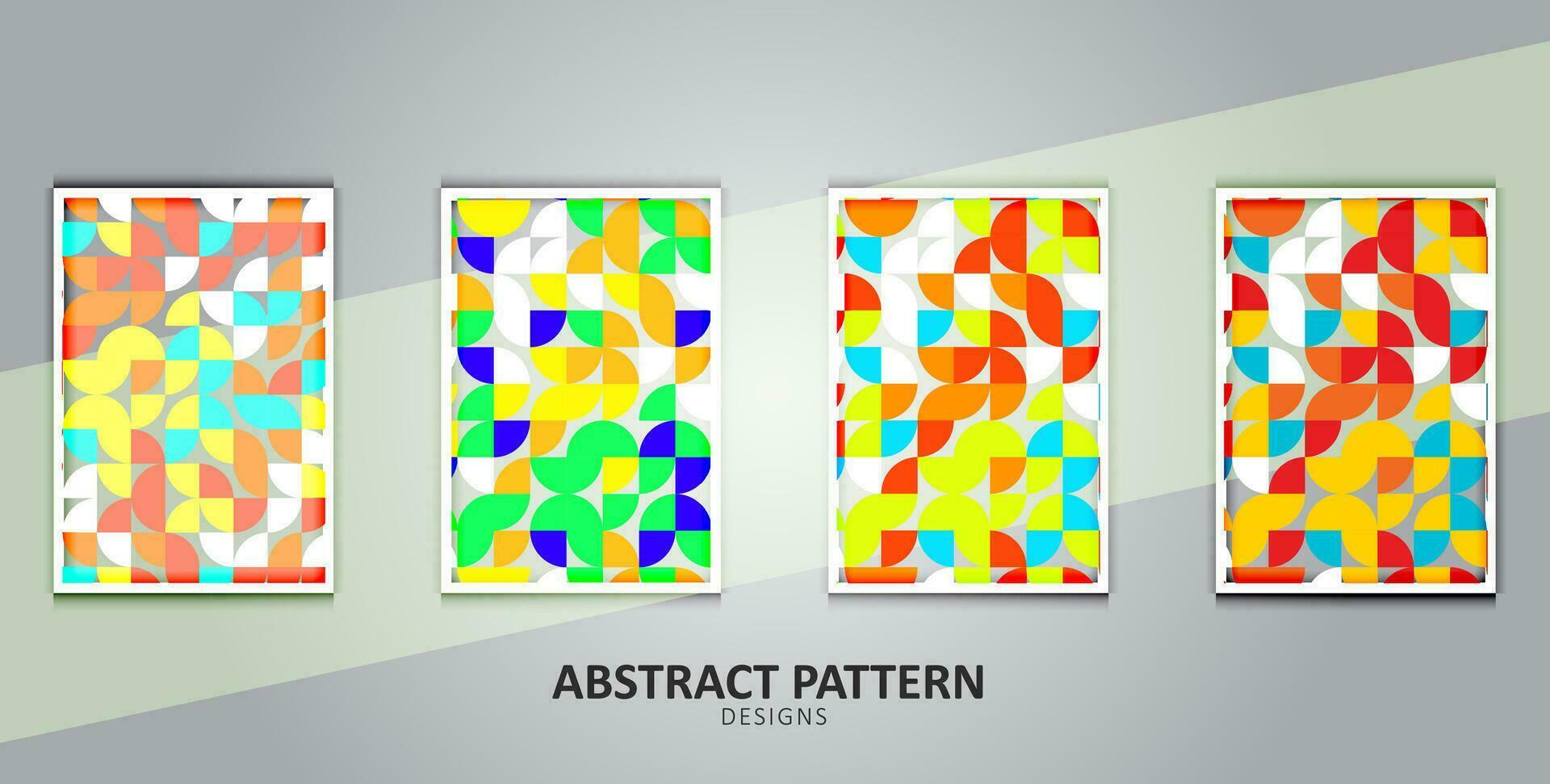 abstrakt mönster uppsättning med färgrik geometrisk former vektor
