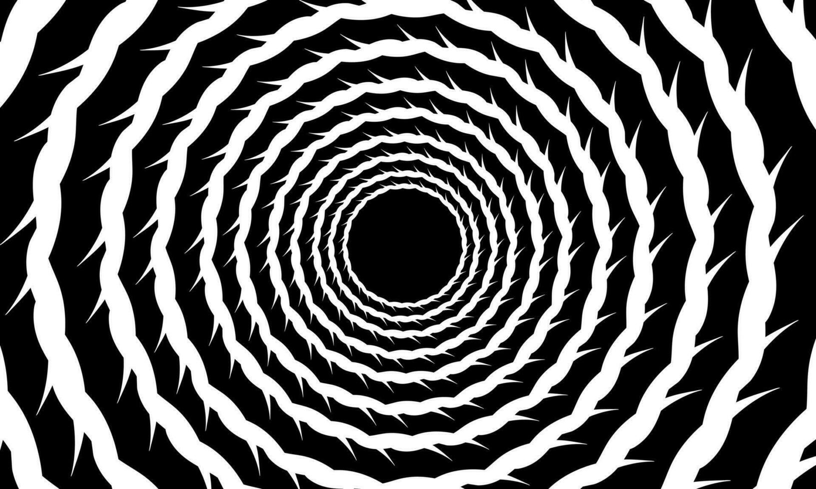 abstrakt virvel mörk bakgrund. svartvit spiral illusion vektor