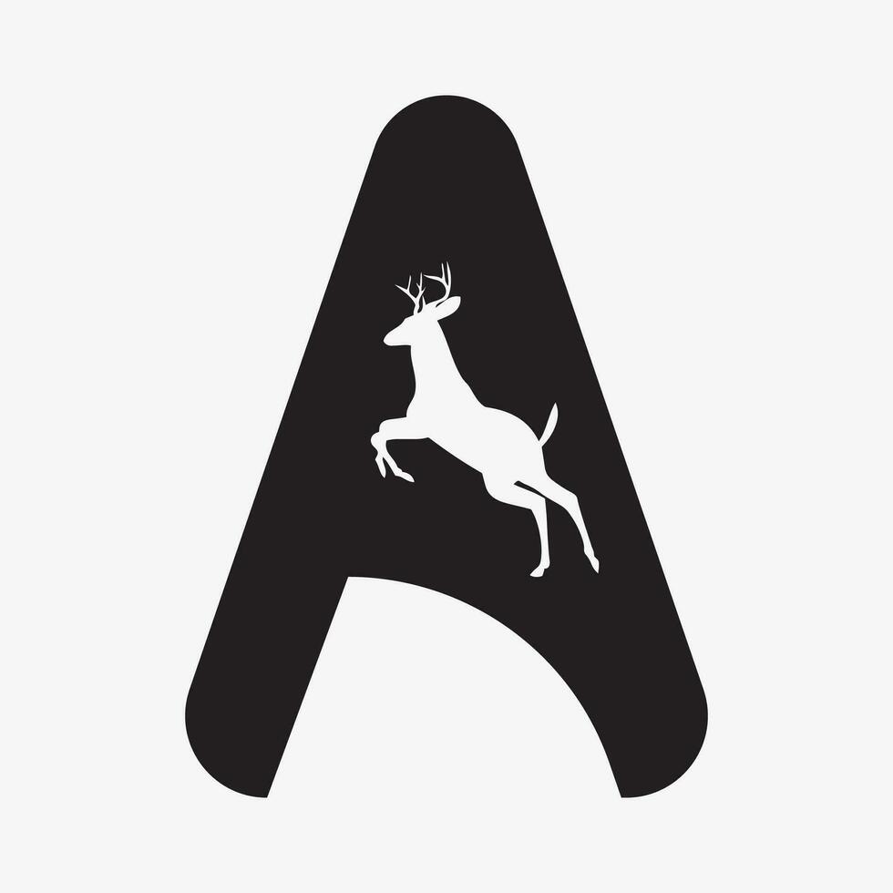 Brief ein Logo kombiniert mit ein Hirsch vektor