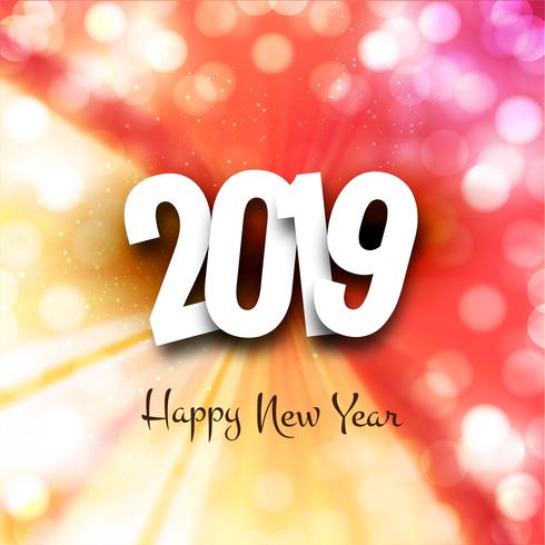 Celebration 2019 färgstarkt lyckligt nytt år bakgrund vektor