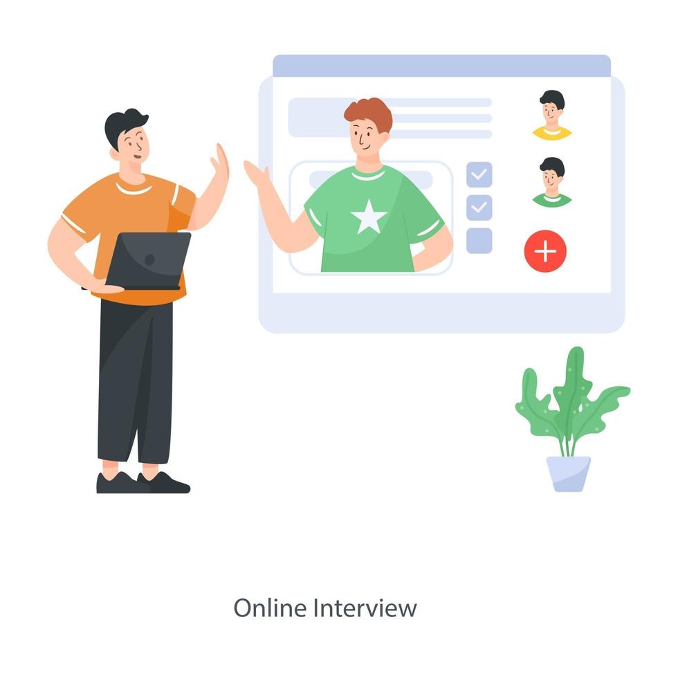 Online-Interview-Design vektor