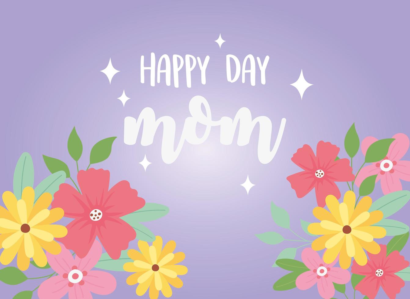 glad mors dag, gratulationskort mamma blommor blommor vektor