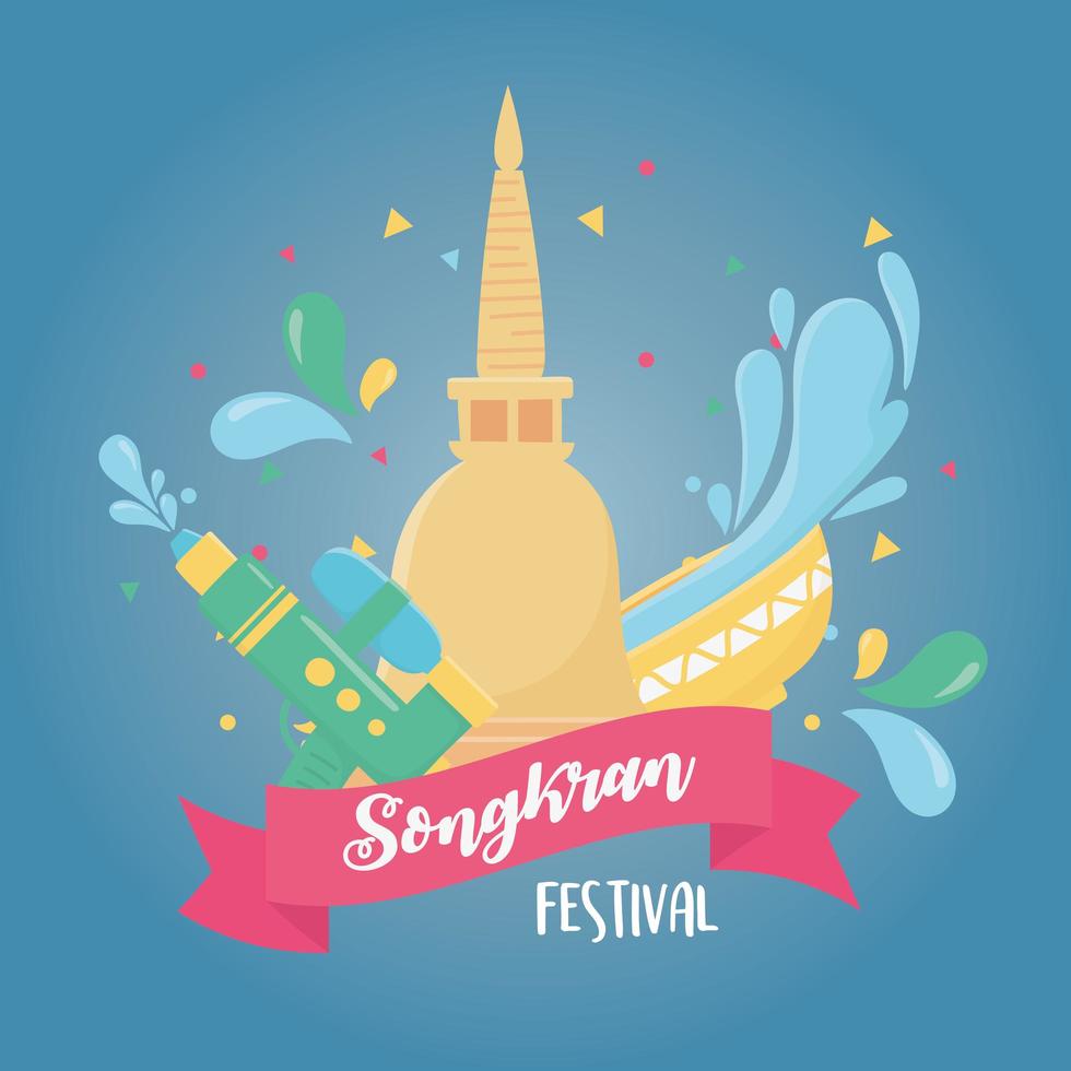 Songkran Festival thailändische Feier Wasserspritzer vektor