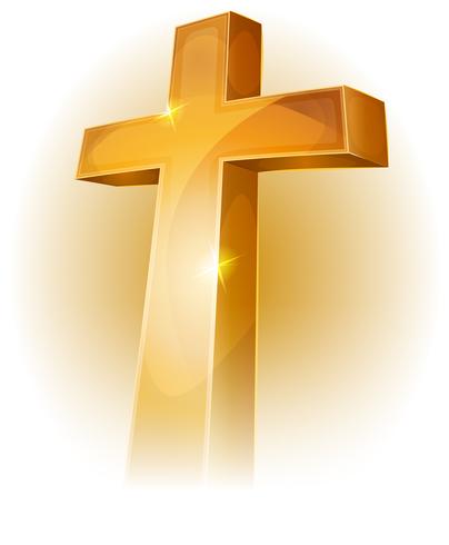 goldenes christliches Kreuz vektor