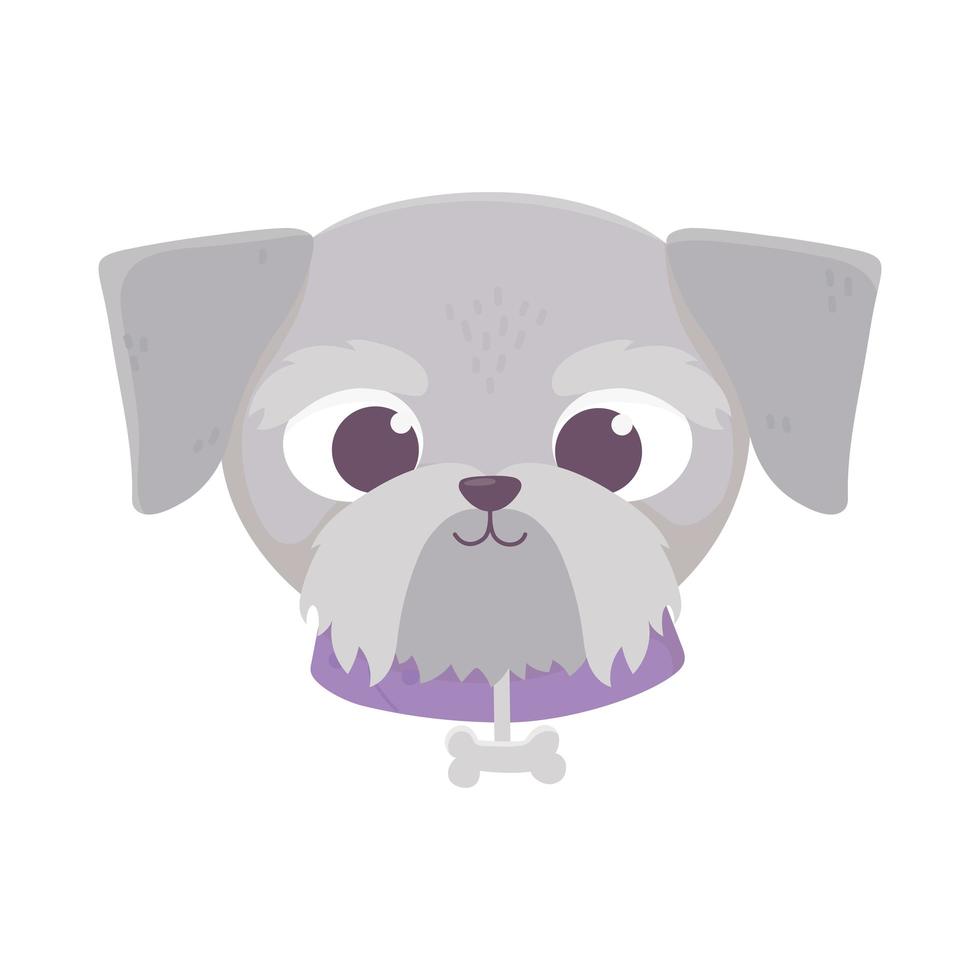 süßes Gesicht Hundehalsband mit Knochen Haustier Cartoon Tier, Haustiere vektor