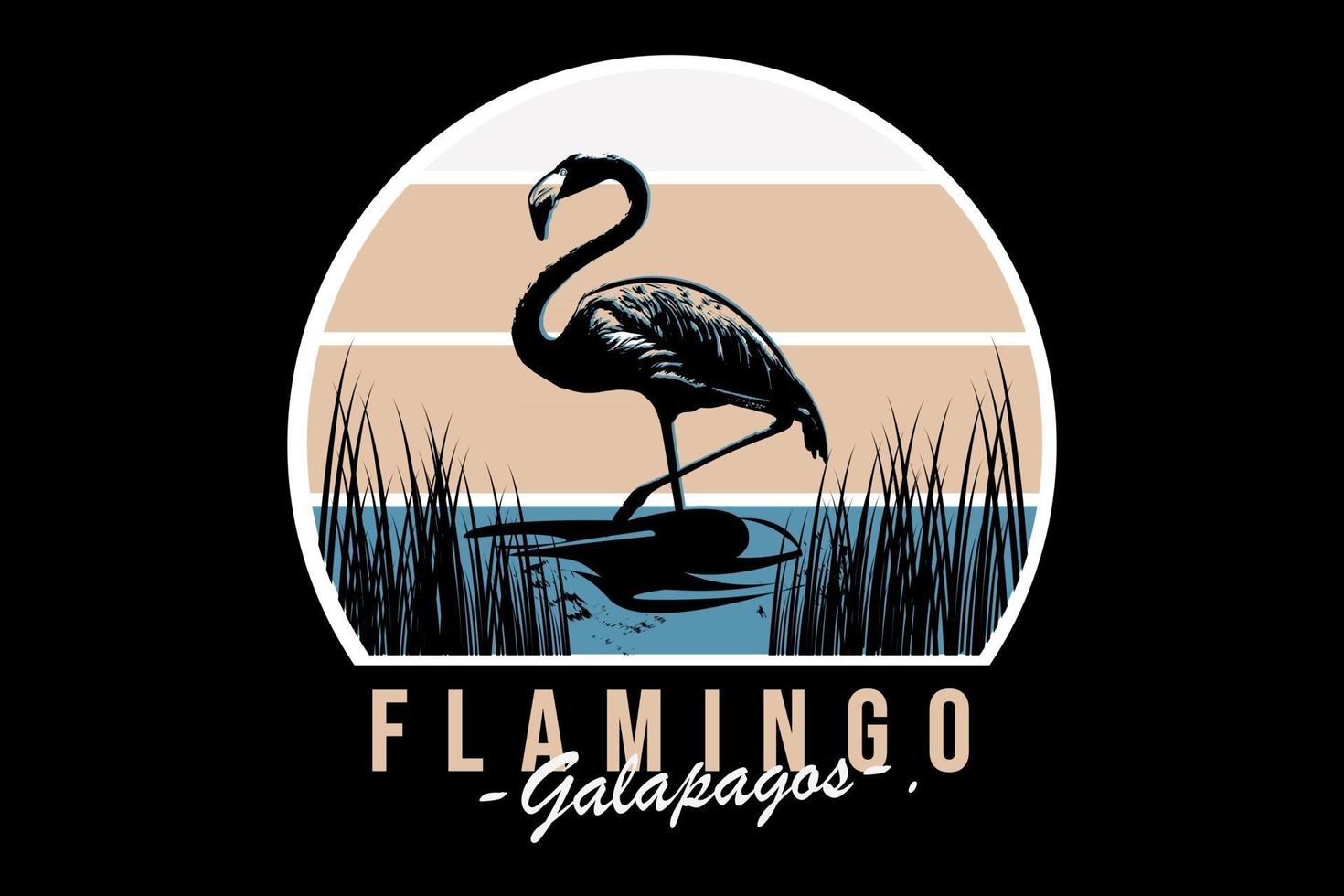 Flamingo Galapagos Farbe Blau und Weiß vektor