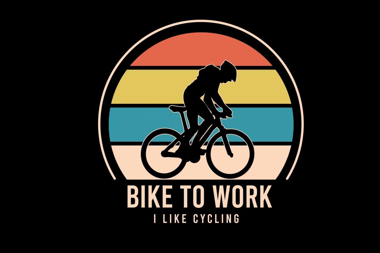 fahrrad zur arbeit ich fahre gerne farbe orange gelb und grün vektor