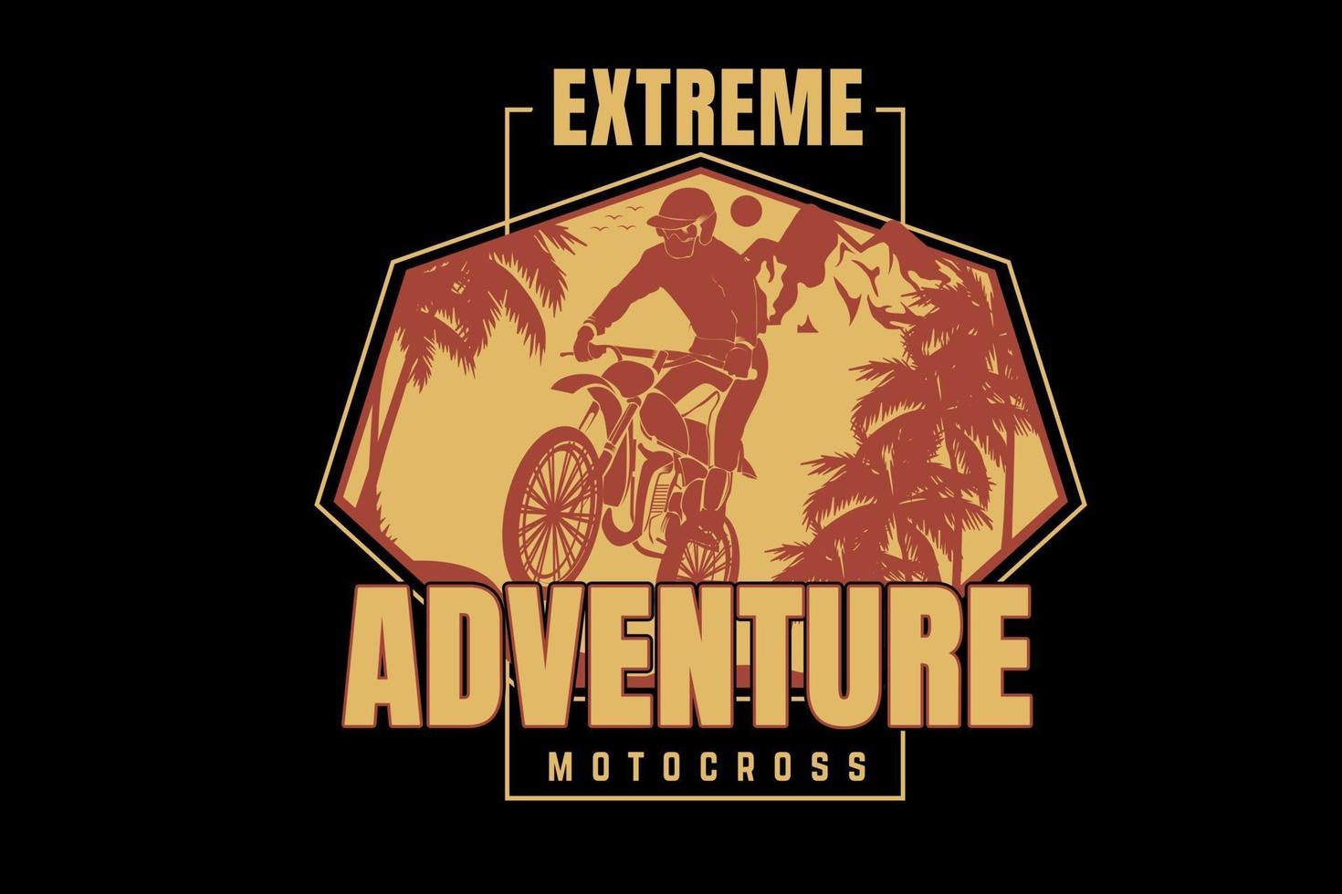 .extreme Abenteuer Motocross Farbe Gelb und Orange vektor