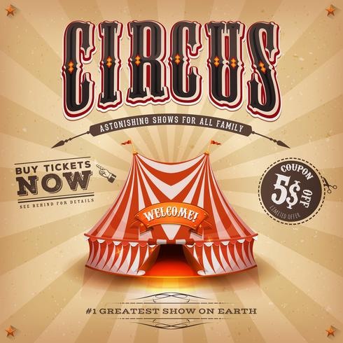 Vintage cirkusaffisch vektor