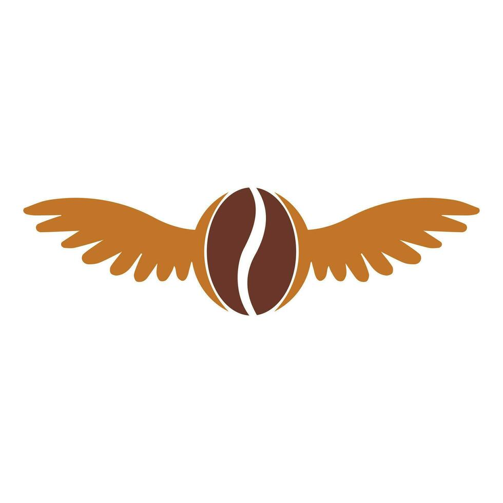 Kaffee Bohne Flügel Logo Design. fliegend Kaffee Logo Vorlage. vektor