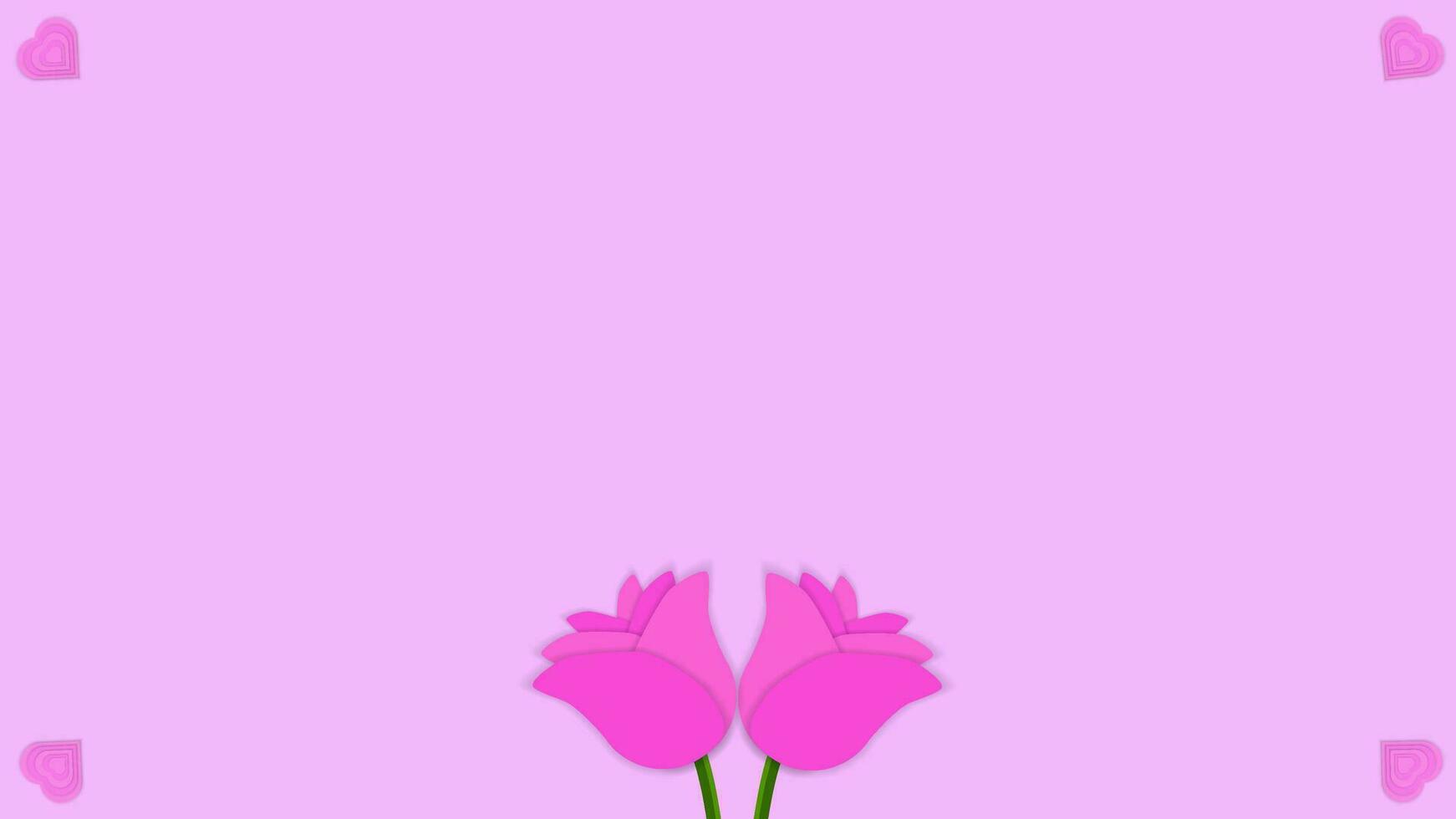 Valentinstag Rosa Hintergrund mit Rose und Herz im Papier Schnitt Stil vektor