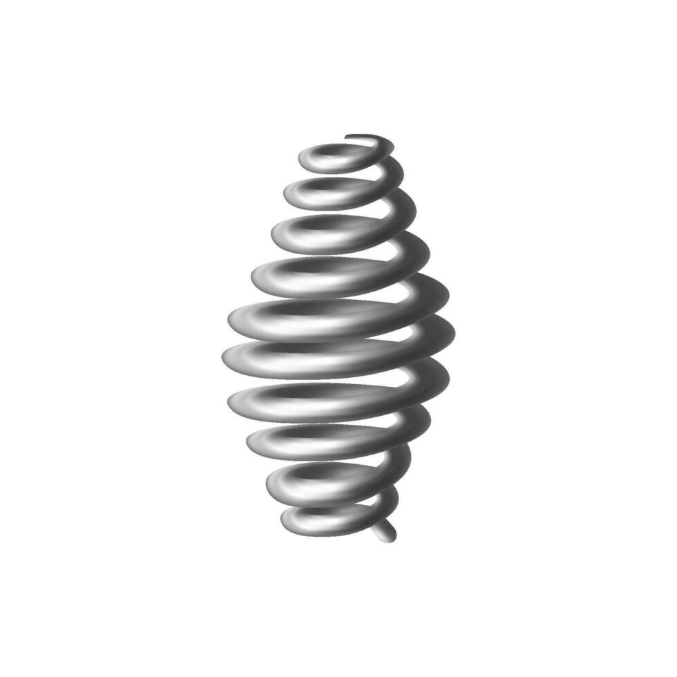 Spiral- Stahl Frühling mit komprimiert Kanten realistisch Vektor Illustration isoliert.