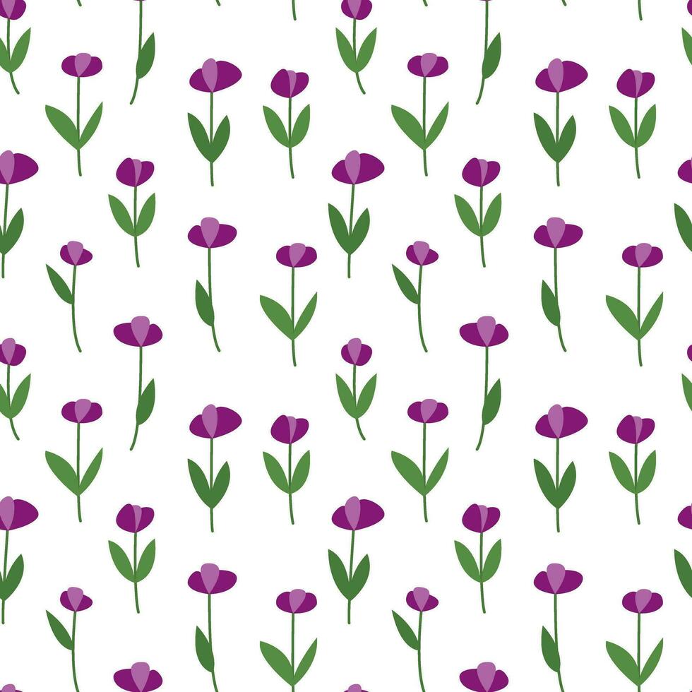vektor violett blomma sömlös mönster. trendig ditsy blommig mönster.