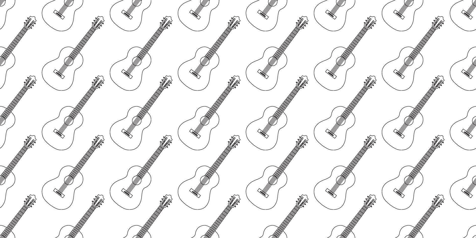 schwarz Weiß Gitarre nahtlos Muster vektor