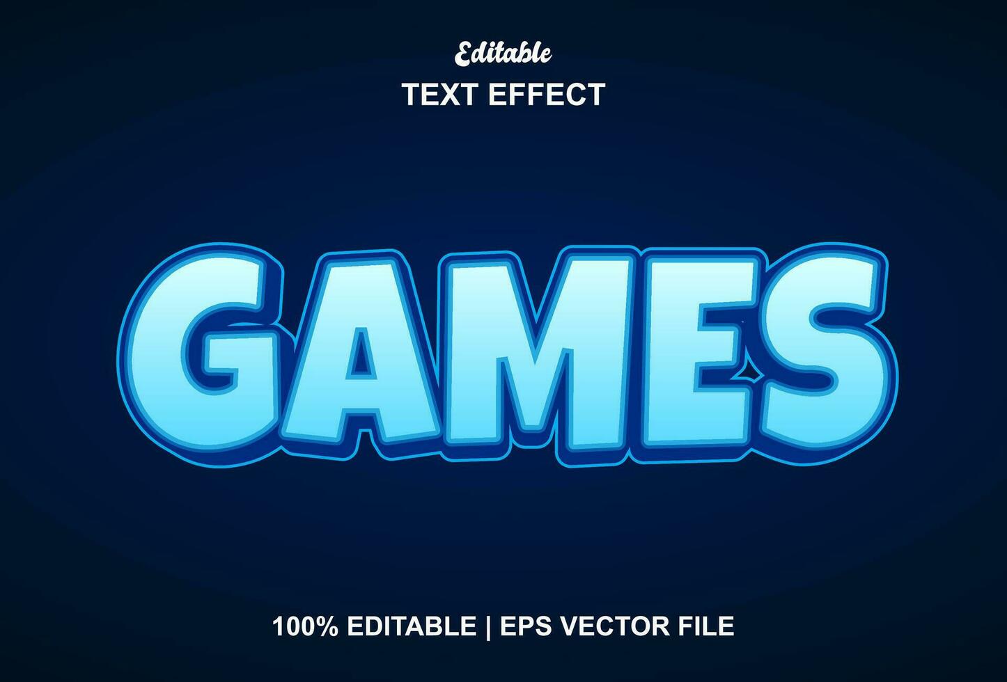 Spiele Text bewirken mit Blau Farbe Grafik Stil editierbar. vektor