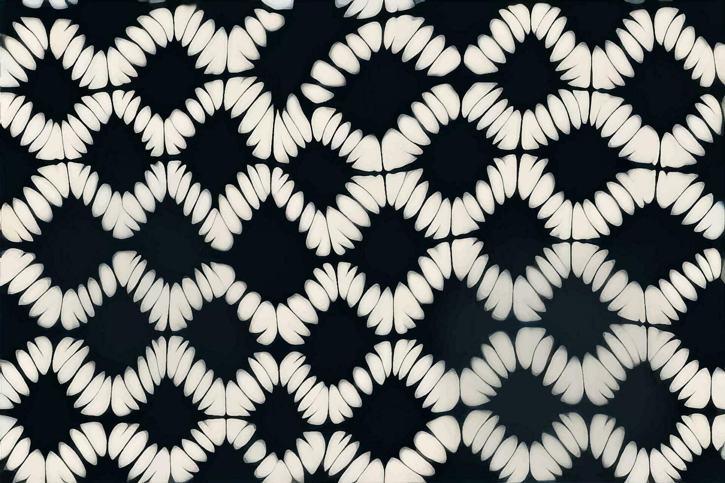 Krawatte Farbstoff Shibori tye sterben abstrakt Farbe Batik Bürste Tinte Spiral- Strudel Stoff retro botanisch Kreis nahtlos Design geometrisch wiederholen Zeichnung Fliese Vektor Grün braun dunkel Blau Farben , Weiß schwarz geo