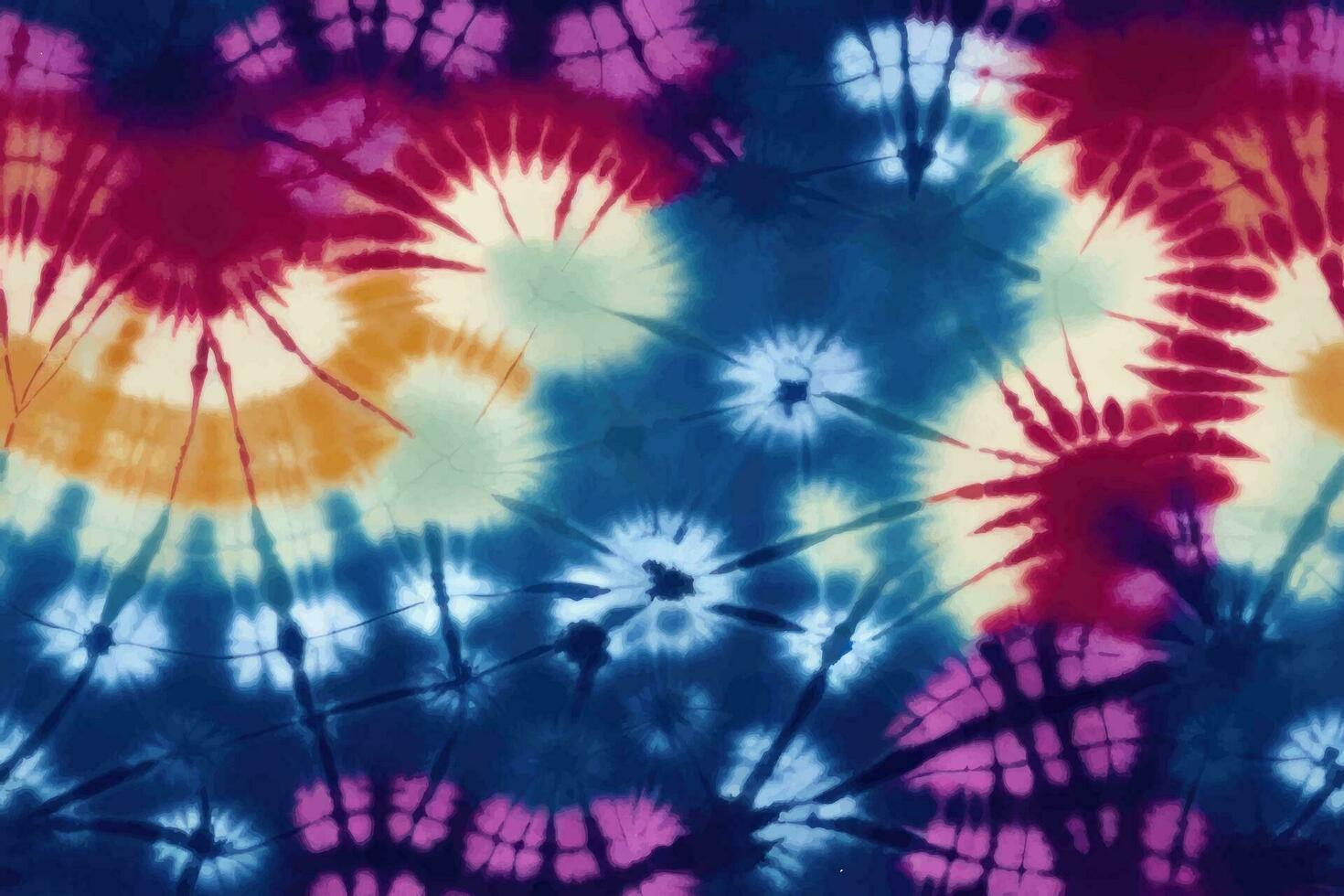 Krawatte Farbstoff Shibori tye sterben abstrakt Farbe Batik Bürste Tinte Spiral- Strudel Stoff retro botanisch Kreis Design geometrisch wiederholen Zeichnung Fliese Vektor Grün braun dunkel Blau Farben , bunt Wasser fallen