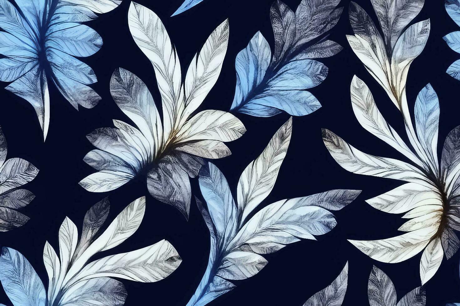 Krawatte Farbstoff Shibori tye sterben abstrakt Farbe Batik Bürste Tinte Spiral- Strudel Stoff retro botanisch Kreis nahtlos Design geometrisch wiederholen Zeichnung Fliese Vektor Grün braun dunkel Blau Farben , Blau Weiß Pflanze