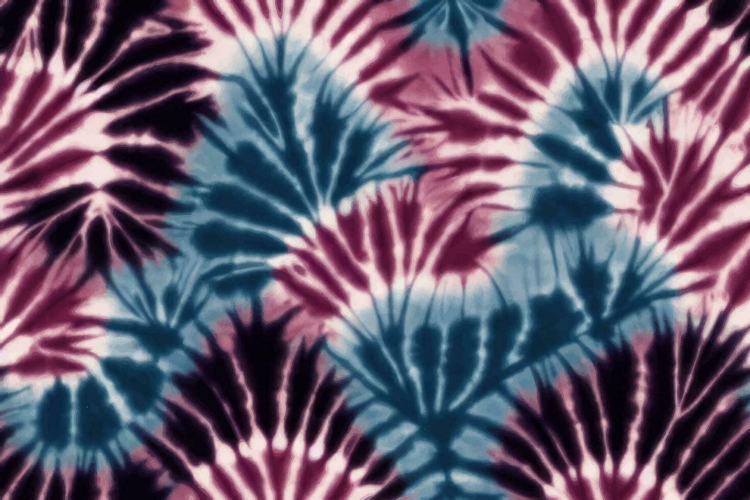 Krawatte Farbstoff Shibori tye sterben abstrakt Farbe Bürste Batik Tinte Spiral- Strudel Stoff retro botanisch Kreis Design geometrisch wiederholen Zeichnung Fliese Vektor Grün braun dunkel Blau Farben , rot Blau Pflanze